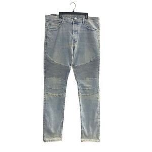 H&M DIVIDED Men’s Biker Style Distressed Faded Light Wash Jeans Sz 38 SEE DESCRI